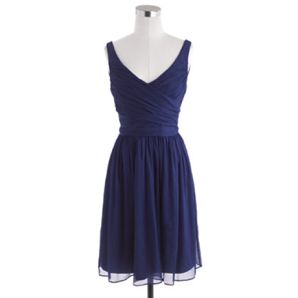 J. Crew Heidi Chiffon Dress - Navy